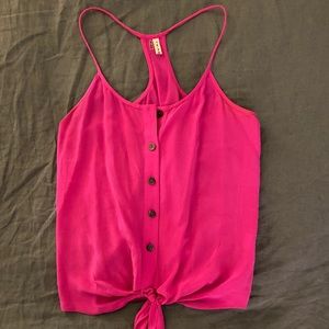 Hot pink 100% silk Trina Turk tank top
